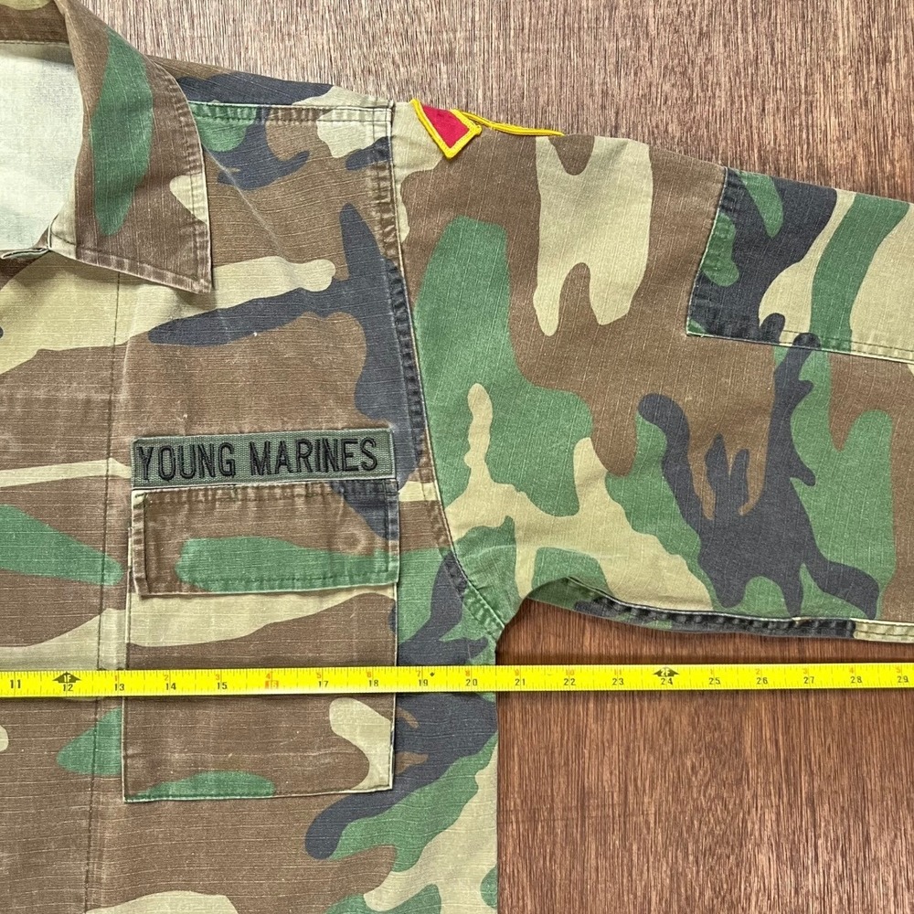 Atlanco Young Marines Woodland Camo Field Jacket Small Regular Big D Patch BDU - Picture 6 of 11